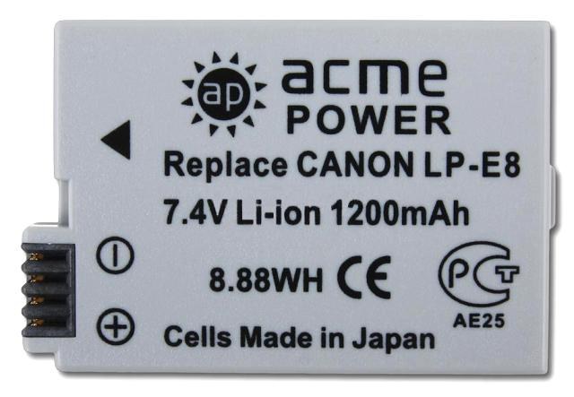 Аккумулятор CANON LP-E8 (AcmePower)
