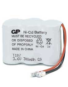 Аккумулятор для радиотелефона T107, 300 mAh, 3.6В GP Аккумулятор для радиотелефона T107, 300 mAh, 3.6В GP
