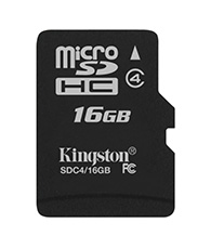 Карта памяти microSDHC 16 Гб KINGSTON Сlass 4