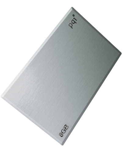 Флэш-диск 8 Гб PQI U510, ''визитка'', металл, серебристый