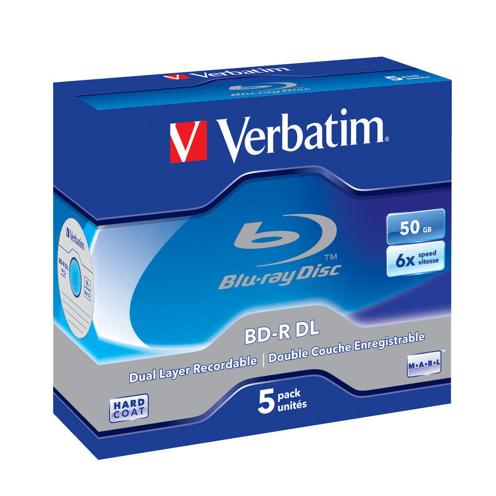 BD-R (Blu-Ray) диск двухслойный (DoubleLayer /DL) 50 Gb 6х Verbatim в коробке