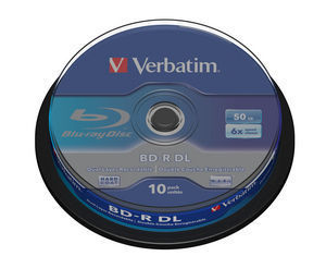BD-R (Blu-Ray) диск двухслойный (DoubleLayer /DL) 50 Gb  6х VERBATIM  в CakeBox